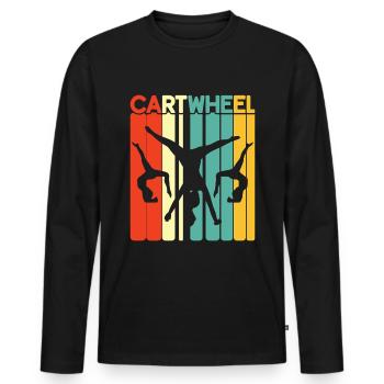 Wagenrad -Gymnast Stürzen - Männer Premium Bio Langarmshirt - Schwarz - Vorne - Nico (187cm)