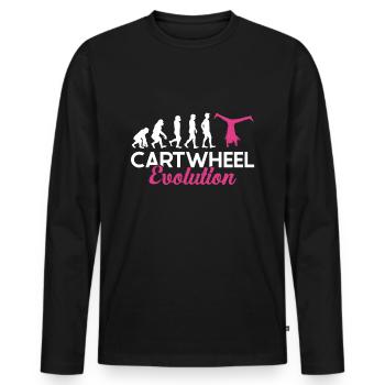 Wagenrad -Gymnast Stürzen - Männer Premium Bio Langarmshirt - Schwarz - Vorne - Nico (187cm)