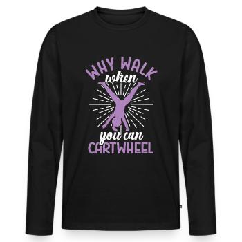 Wagenrad -Gymnast Stürzen - Männer Premium Bio Langarmshirt - Schwarz - Vorne - Nico (187cm)