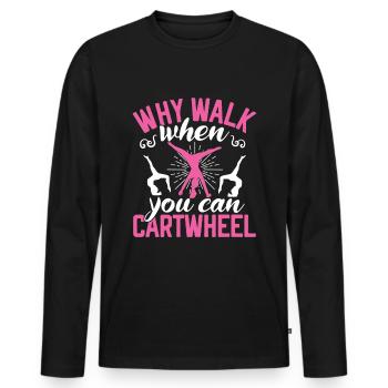 Wagenrad -Gymnast Stürzen - Männer Premium Bio Langarmshirt - Schwarz - Vorne - Nico (187cm)