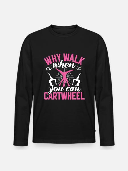 Wagon wheel -gymnast falls - Men's Premium Organic Long Sleeve Shirt - black
