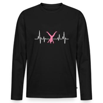 Wagenrad -Gymnast Stürzen - Männer Premium Bio Langarmshirt - Schwarz - Vorne - Nico (187cm)