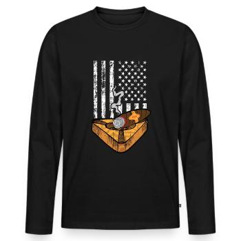 Cigar cigarette smokers - Men's Premium Organic Long Sleeve Shirt - black - Front - Nico (187cm)