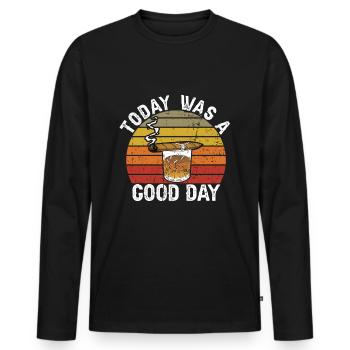 Cigar cigarette smokers - Men's Premium Organic Long Sleeve Shirt - black - Front - Nico (187cm)