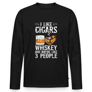 Cigar cigarette smokers - Men's Premium Organic Long Sleeve Shirt - black - Front - Nico (187cm)