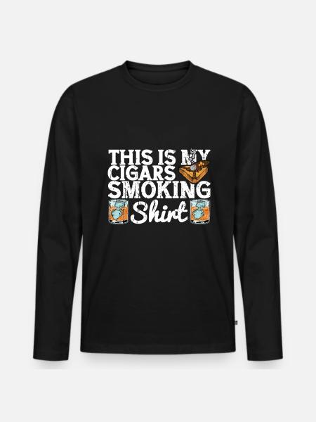 Cigar cigarette smokers - Men's Premium Organic Long Sleeve Shirt - black