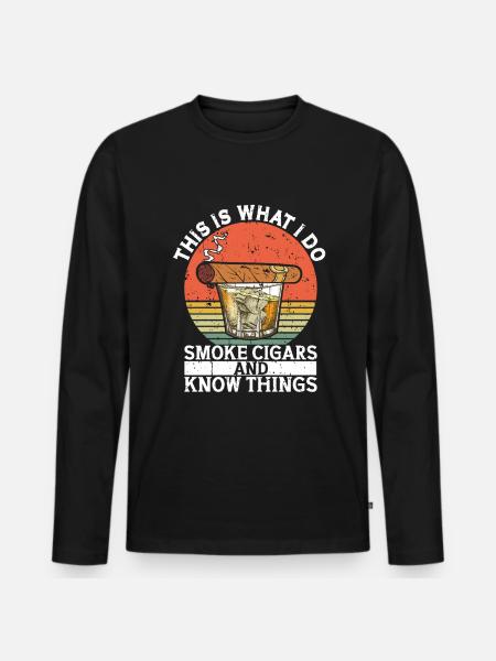 Cigar cigarette smokers - Men's Premium Organic Long Sleeve Shirt - black