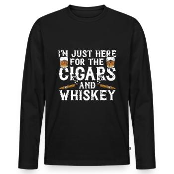 Cigar cigarette smokers - Men's Premium Organic Long Sleeve Shirt - black - Front - Nico (187cm)