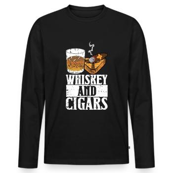 Cigar cigarette smokers - Men's Premium Organic Long Sleeve Shirt - black - Front - Nico (187cm)