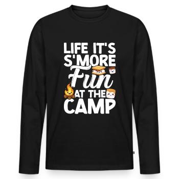 Marshmallow S'more - Männer Premium Bio Langarmshirt - Schwarz - Vorne - Nico (187cm)