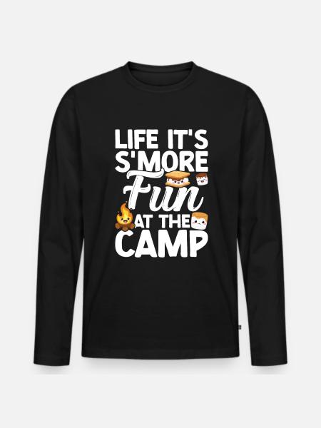Marshmallow S'more - Men's Premium Organic Long Sleeve Shirt - black