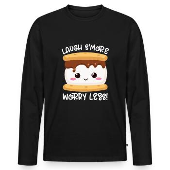 Marshmallow S'more - Männer Premium Bio Langarmshirt - Schwarz - Vorne - Nico (187cm)