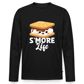 Marshmallow S'more - Männer Premium Bio Langarmshirt - Schwarz - Vorne - Nico (187cm)
