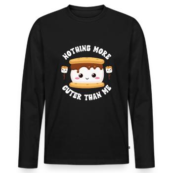 Marshmallow S'more - Männer Premium Bio Langarmshirt - Schwarz - Vorne - Nico (187cm)