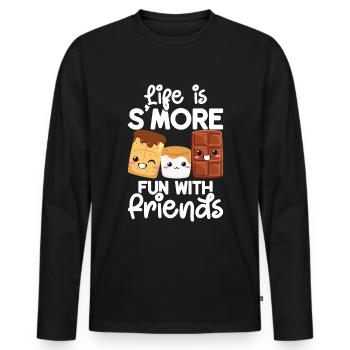 Marshmallow S'more - Männer Premium Bio Langarmshirt - Schwarz - Vorne - Nico (187cm)