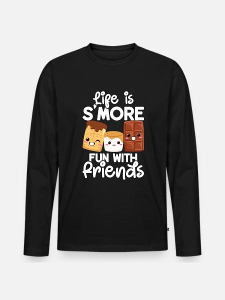 Marshmallow S'more - Men's Premium Organic Long Sleeve Shirt - black
