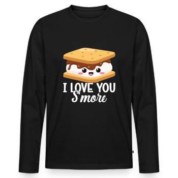Marshmallow S'more - Männer Premium Bio Langarmshirt - Schwarz - Vorne - Nico (187cm)