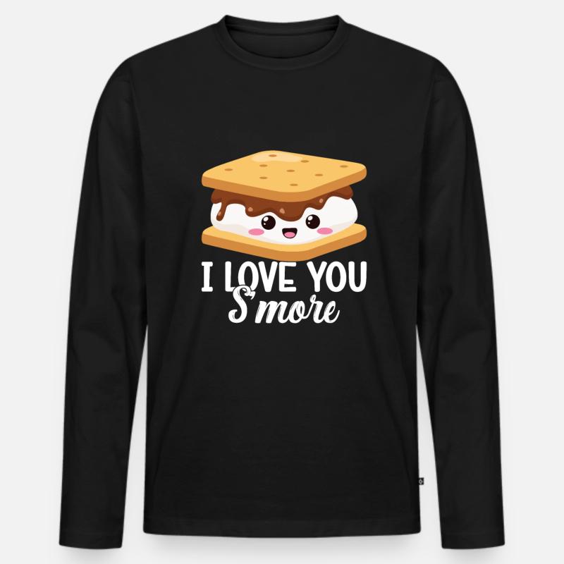 Marshmallow S'more - Männer Premium Bio Langarmshirt - Schwarz