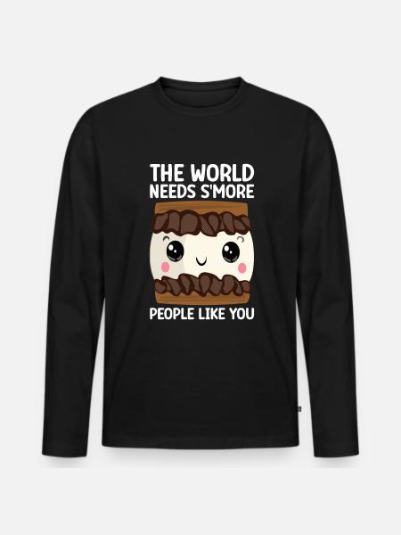 Marshmallow S'more - Men's Premium Organic Long Sleeve Shirt - black
