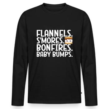 Marshmallow S'more - Männer Premium Bio Langarmshirt - Schwarz - Vorne - Nico (187cm)