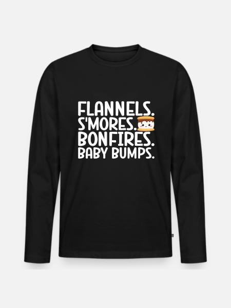 Marshmallow S'more - Men's Premium Organic Long Sleeve Shirt - black