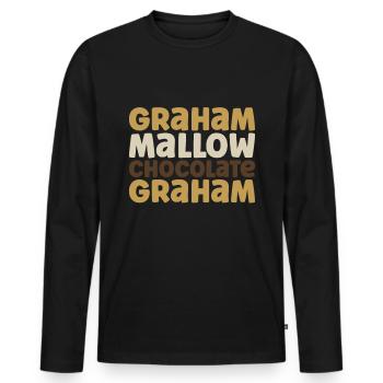 Marshmallow S'more - Männer Premium Bio Langarmshirt - Schwarz - Vorne - Nico (187cm)