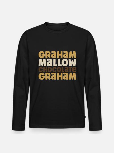 Marshmallow S'more - Men's Premium Organic Long Sleeve Shirt - black