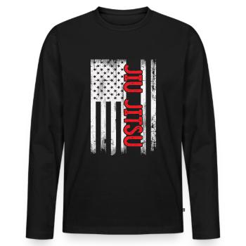 Jiu Jitsu - Men's Premium Organic Long Sleeve Shirt - black - Front - Nico (187cm)