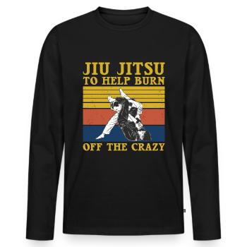 Jiu Jitsu - Men's Premium Organic Long Sleeve Shirt - black - Front - Nico (187cm)