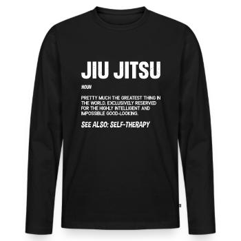 Jiu Jitsu - Men's Premium Organic Long Sleeve Shirt - black - Front - Nico (187cm)