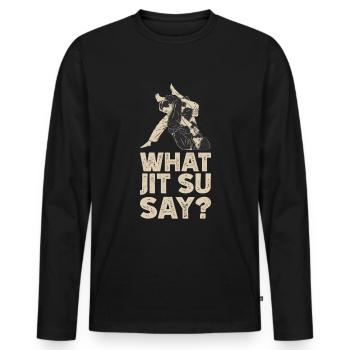 Jiu Jitsu - Men's Premium Organic Long Sleeve Shirt - black - Front - Nico (187cm)