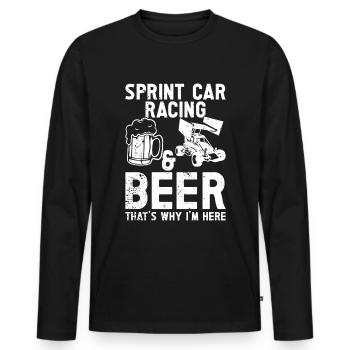 Sprint Car Racing Flag Vintage Racer Dirt Track - T-shirt manches longues Premium bio Homme - noir - Devant - Nico (187cm)