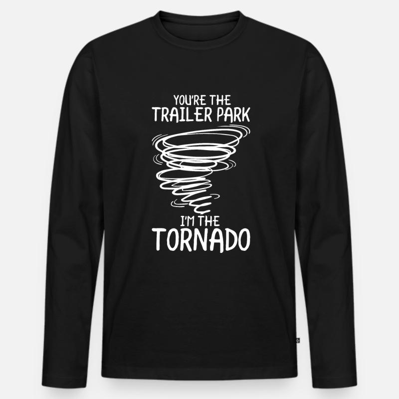 Tornado - Männer Premium Bio Langarmshirt - Schwarz