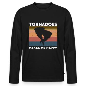 Tornade - T-shirt manches longues Premium bio Homme - noir - Devant - Nico (187cm)
