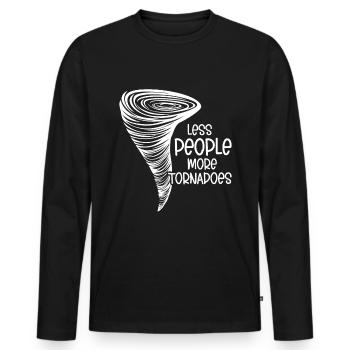 Tornado - Männer Premium Bio Langarmshirt - Schwarz - Vorne - Nico (187cm)