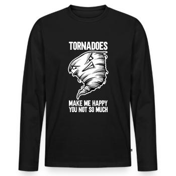 Tornado - Männer Premium Bio Langarmshirt - Schwarz - Vorne - Nico (187cm)