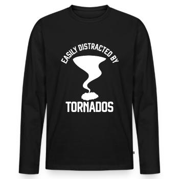 Tornade - T-shirt manches longues Premium bio Homme - noir - Devant - Nico (187cm)
