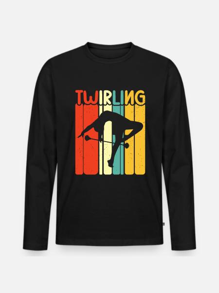 Tambourstab swirling - Men's Premium Organic Long Sleeve Shirt - black