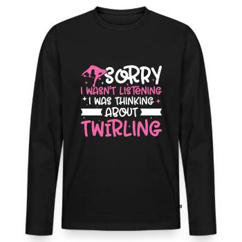 Tambourstab swirling - Men's Premium Organic Long Sleeve Shirt - black - Front - Nico (187cm)