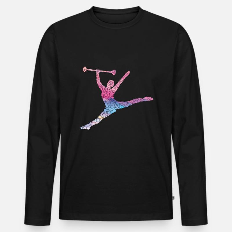 Tambourstab Wirbeln - Männer Premium Bio Langarmshirt - Schwarz