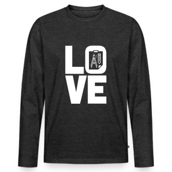 Liebe Zeichner Arichtect - Männer Premium Bio Langarmshirt - Anthrazit meliert - Vorne - Nico (187cm)