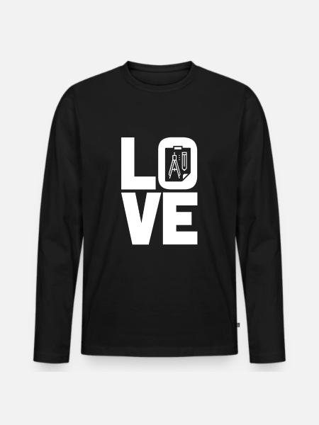 Liebe Zeichner Arichtect - Männer Premium Bio Langarmshirt - Schwarz