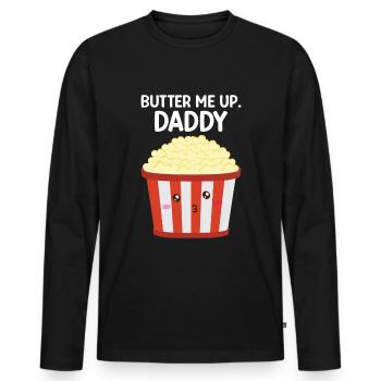 Popcorn - Men's Premium Organic Long Sleeve Shirt - black - Front - Nico (187cm)