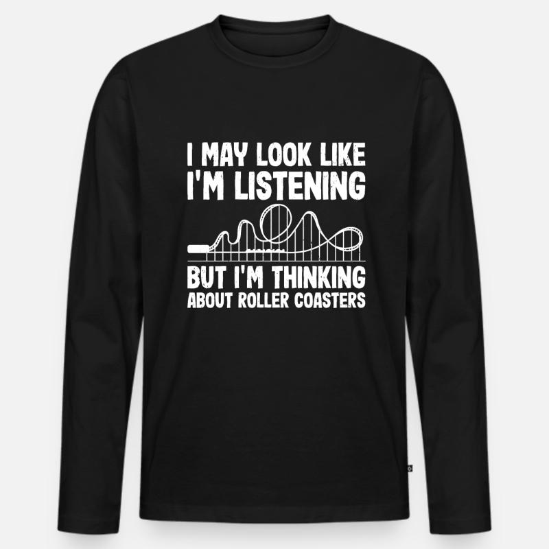 Achterbahn - Männer Premium Bio Langarmshirt - Schwarz