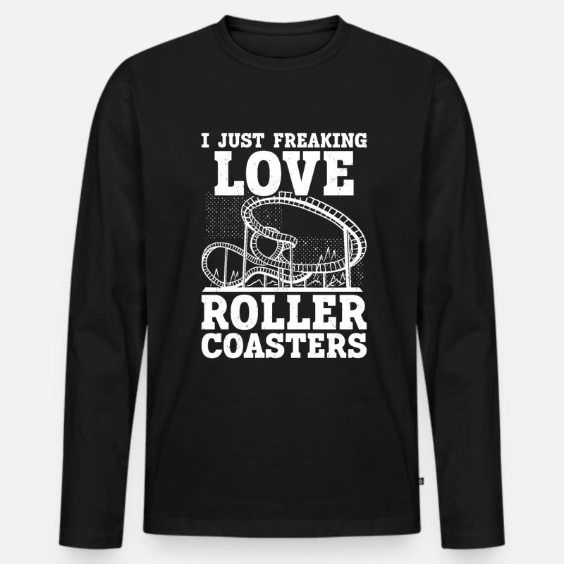 Achterbahn - Männer Premium Bio Langarmshirt - Schwarz