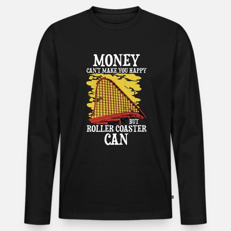 Achterbahn - Männer Premium Bio Langarmshirt - Schwarz