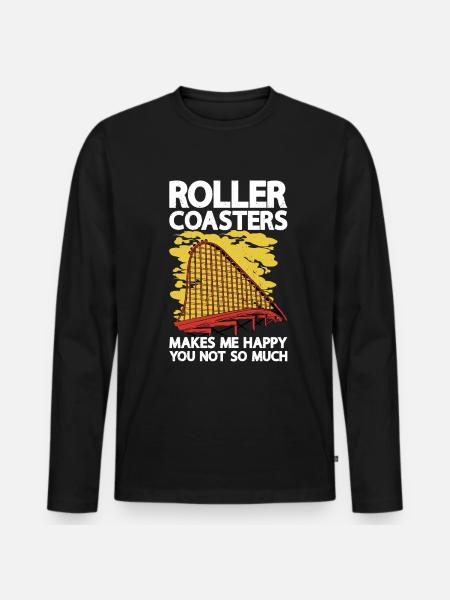 Achterbahn - Männer Premium Bio Langarmshirt - Schwarz