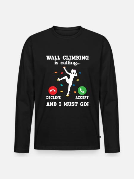 Wall Climbing - Men's Premium Organic Long Sleeve Shirt - black