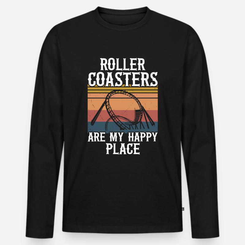 Achterbahn - Männer Premium Bio Langarmshirt - Schwarz