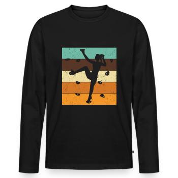 Wall climbing - Men's Premium Organic Long Sleeve Shirt - black - Front - Nico (187cm)